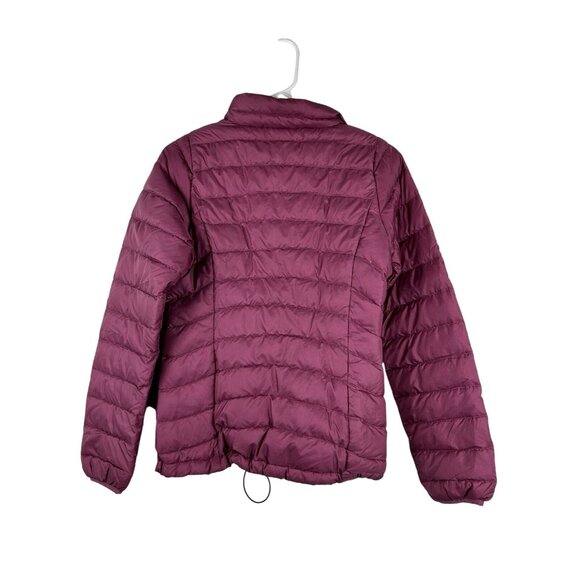 Patagonia Girls XL 14  Hi-Loft Down Sweater Hoody Hooded Puffer Jacket Pink - Picture 2 of 16